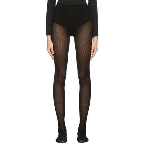 gucci gg black tights|Gucci black distressed tights.